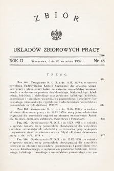 Zbiór Układów Zbiorowych Pracy. 1938, nr 48