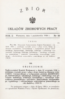 Zbiór Układów Zbiorowych Pracy. 1938, nr 50