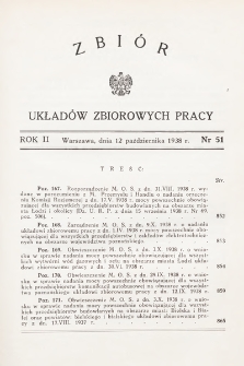 Zbiór Układów Zbiorowych Pracy. 1938, nr 51