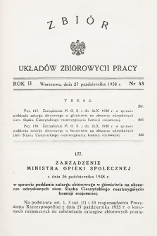 Zbiór Układów Zbiorowych Pracy. 1938, nr 53