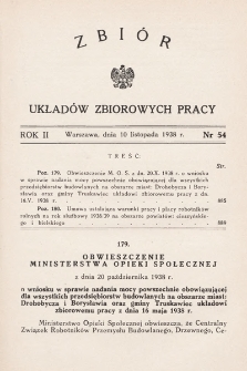 Zbiór Układów Zbiorowych Pracy. 1938, nr 54