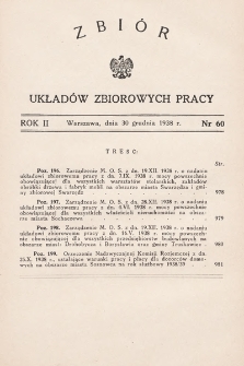 Zbiór Układów Zbiorowych Pracy. 1938, nr 60