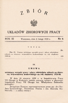 Zbiór Układów Zbiorowych Pracy. 1939, nr 6