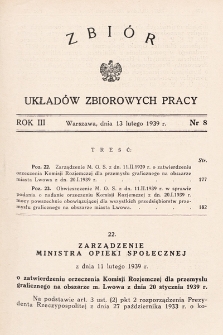 Zbiór Układów Zbiorowych Pracy. 1939, nr 8