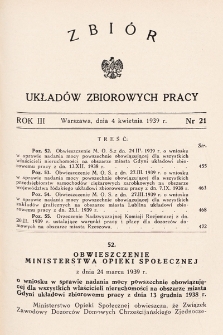 Zbiór Układów Zbiorowych Pracy. 1939, nr 21