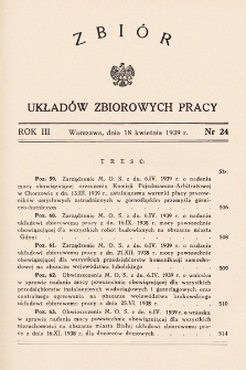 Zbiór Układów Zbiorowych Pracy. 1939, nr 24