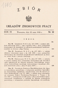 Zbiór Układów Zbiorowych Pracy. 1939, nr 32