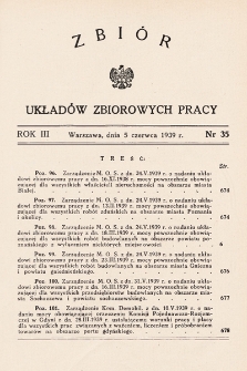Zbiór Układów Zbiorowych Pracy. 1939, nr 35