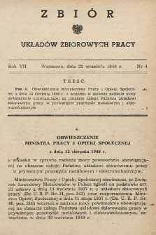 Zbiór Układów Zbiorowych Pracy. 1949, nr 4