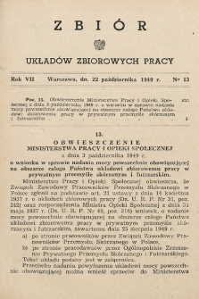 Zbiór Układów Zbiorowych Pracy. 1949, nr 13