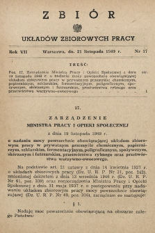 Zbiór Układów Zbiorowych Pracy. 1949, nr 17