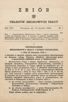 Zbiór Układów Zbiorowych Pracy. 1950, nr 1