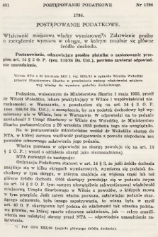 Orzecznictwo Sądów Najwyższych w Sprawach Podatkowych i Administracyjnych. R. 6, 1937, T. 1-2, nr 6