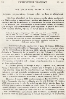 Orzecznictwo Sądów Najwyższych w Sprawach Podatkowych i Administracyjnych. R. 6, 1937, T. 1-2, nr 9