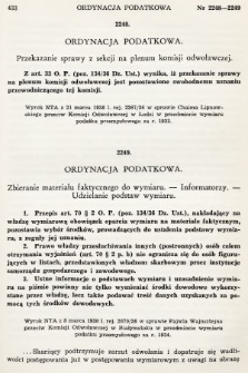 Orzecznictwo Sądów Najwyższych w Sprawach Podatkowych i Administracyjnych. R. 7, 1938, T. 1-2, nr 6