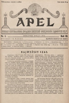 Apel : organ Centralnego Związku Zrzeszeń Urzędników Sądowych Rz. P. 1930, nr 3