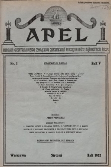 Apel : organ Centralnego Związku Zrzeszeń Urzędników Sądowych Rzplitej Polskiej. 1932, nr 1