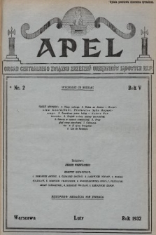 Apel : organ Centralnego Związku Zrzeszeń Urzędników Sądowych Rzplitej Polskiej. 1932, nr 2