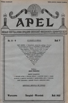 Apel : organ Centralnego Związku Zrzeszeń Urzędników Sądowych Rzplitej Polskiej. 1932, nr 8-9