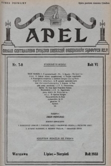 Apel : organ Centralnego Związku Zrzeszeń Urzędników Sądowych Rzplitej Polskiej. 1933, nr 7-8