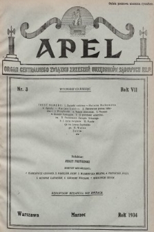 Apel : organ Centralnego Związku Zrzeszeń Urzędników Sądowych Rzplitej Polskiej. 1934, nr 3
