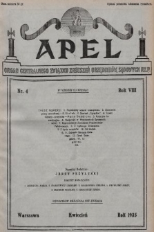 Apel : organ Centralnego Związku Zrzeszeń Urzędników Sądowych Rzplitej Polskiej. 1935, nr 4