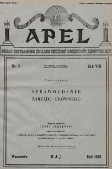 Apel : organ Centralnego Związku Zrzeszeń Urzędników Sądowych Rzplitej Polskiej. 1935, nr 5