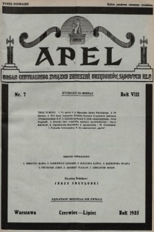 Apel : organ Związku Zrzeszeń Urzędników Sądowych i Prokuratorskich Rzplitej Polskiej. 1935, nr 7