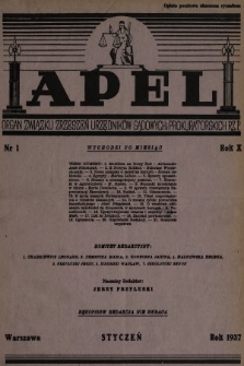 Apel : organ prasowy Związku Zrzeszeń Urzędników Sądowych i Prokuratorskich R. P. 1937, nr 1