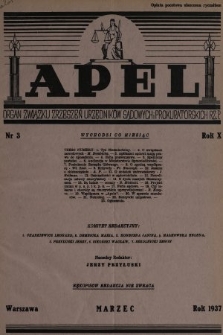 Apel : organ prasowy Związku Zrzeszeń Urzędników Sądowych i Prokuratorskich R. P. 1937, nr 3