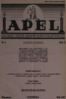 Apel : organ prasowy Związku Zrzeszeń Urzędników Sądowych i Prokuratorskich R. P. 1937, nr 6