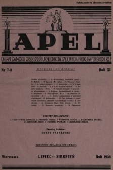 Apel : organ prasowy Związku Zrzeszeń Urzędników Sądowych i Prokuratorskich R. P. 1938, nr 7-8
