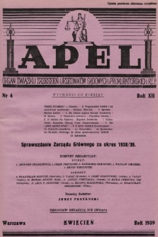 Apel : organ prasowy Związku Zrzeszeń Urzędników Sądowych i Prokuratorskich R. P. 1939, nr 4