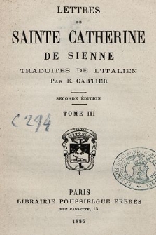 Lettres de sainte Catherine de Sienne. T. 3