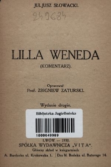 Juljusz Słowacki - Lilla Weneda : (komentarz)