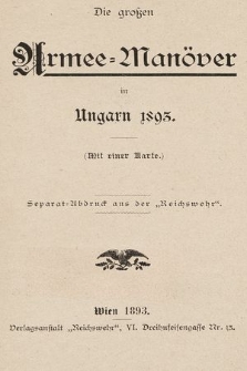 Die grossen Armee-Manöver in Ungarn 1893