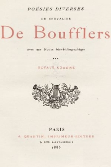 Poésies diverses du Chevalier de Boufflers