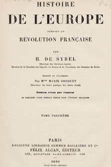 Histoire de l'Europe pendant la Révolution française. T. 3