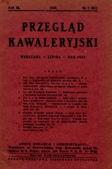 Przegląd Kawaleryjski. 1932, nr 7