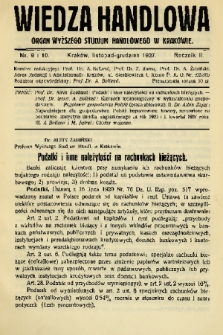 Wiedza Handlowa : organ Wyższego Studjum Handlowego w Krakowie. 1927, nr 9-10