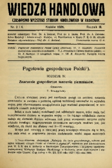 Wiedza Handlowa : czasopismo Wyższego Studjum Handlowego w Krakowie. 1928, nr 3-4