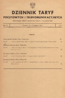 Dziennik Taryf Pocztowych i Telekomunikacyjnych. 1945, nr 5