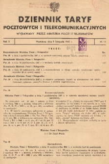 Dziennik Taryf Pocztowych i Telekomunikacyjnych. 1947, nr 11