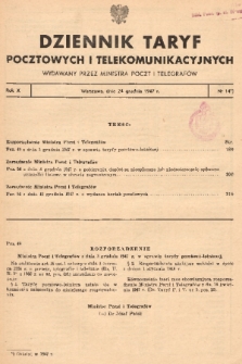 Dziennik Taryf Pocztowych i Telekomunikacyjnych. 1947, nr 14