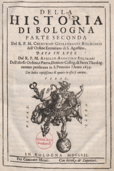 Appunti e postille per Cherubino Ghirardacci, Della historia di Bologna parte seconda