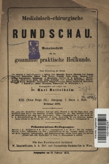 Medizinisch-Chirurgische Rundschau. 1872, Band I, Heft 2