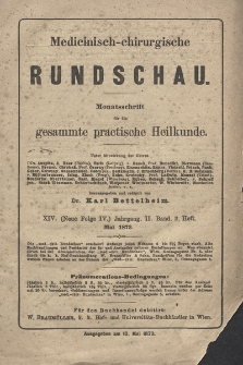 Medicinisch-Chirurgische Rundschau. 1873, Band II, Heft 2