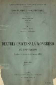 Dektria Universala Kongreso de Esperanto Praha, 31 Julio-6 Aǔgusto 1921