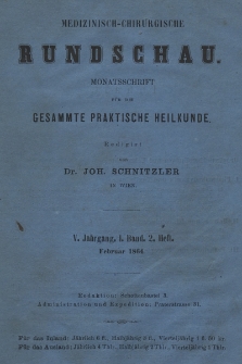 Medizinisch-Chirurgische Rundschau. 1864, Band I, Heft 2