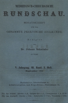 Medizinisch-Chirurgische Rundschau. 1864, Band III, Heft 3